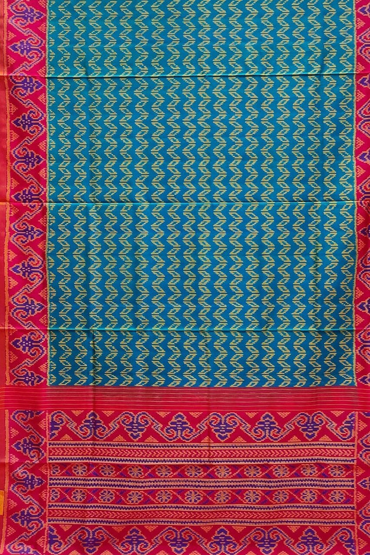 Patola Printed Silk Saree In Blue 