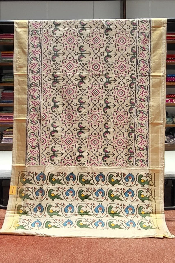 Pure Patola Silk Saree with Bird Motif