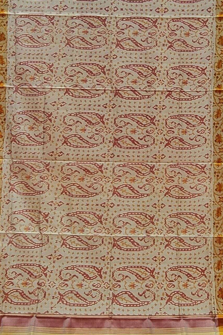 Patan Patola Saree In Off White Colour