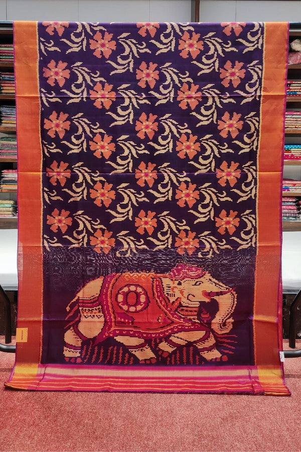 Patola Silk Saree With Floral Printed