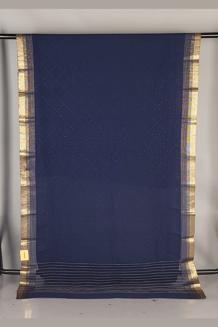 Plain Chiffon Saree with Thin Golden Border