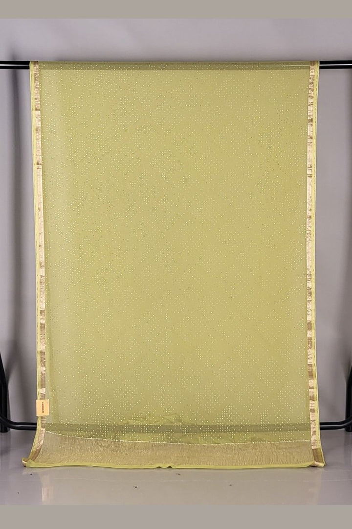 Plain Chiffon Saree with Lace Border