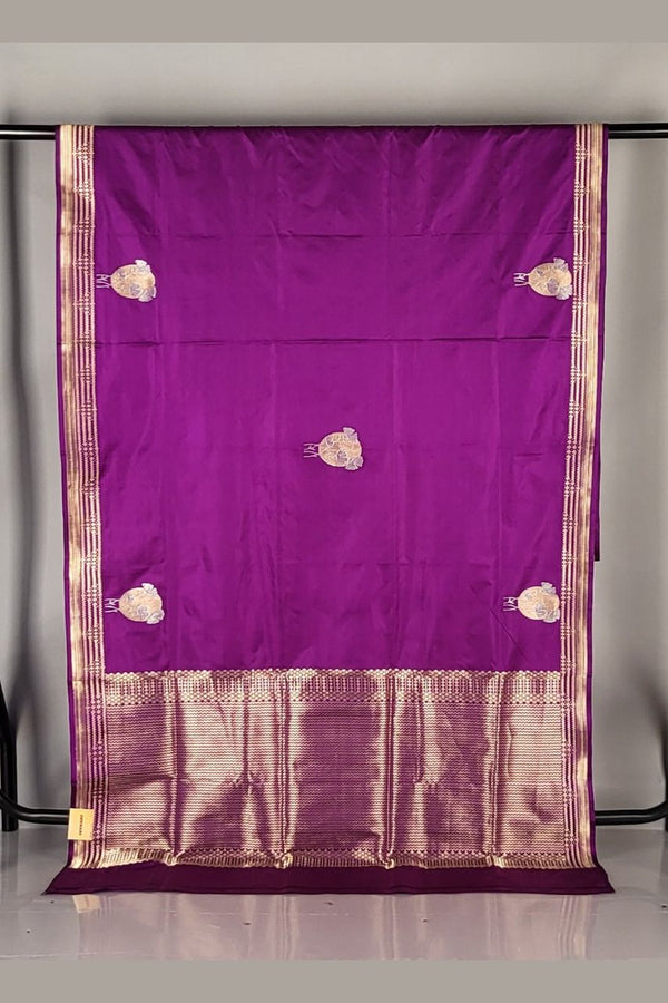 Premium Katan Silk Saree in Rich Purple Colour 