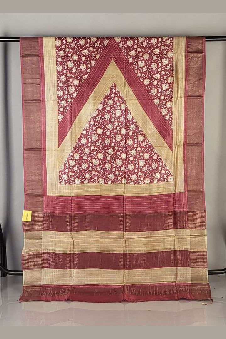 Printed Tussar Saree for Traditional Look