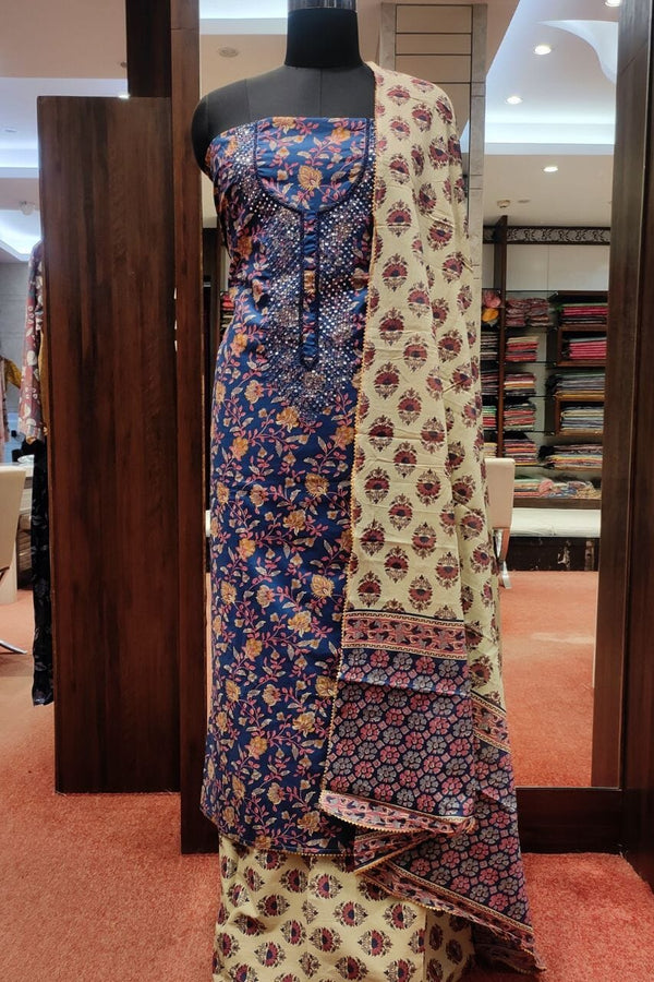 Printed Dress Material With Cotton Dupatta
