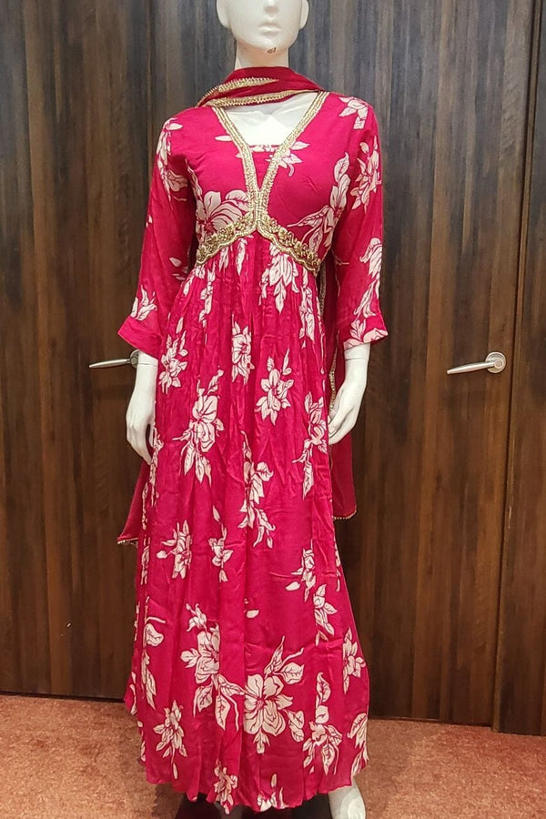 Printed Gown In Naira Cut Style