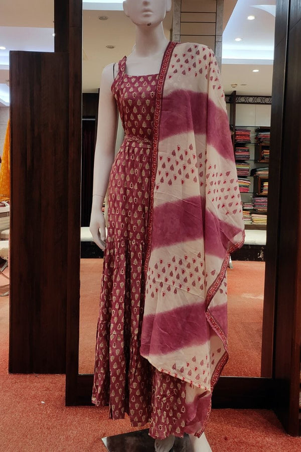 Printed Gown With Dupatta