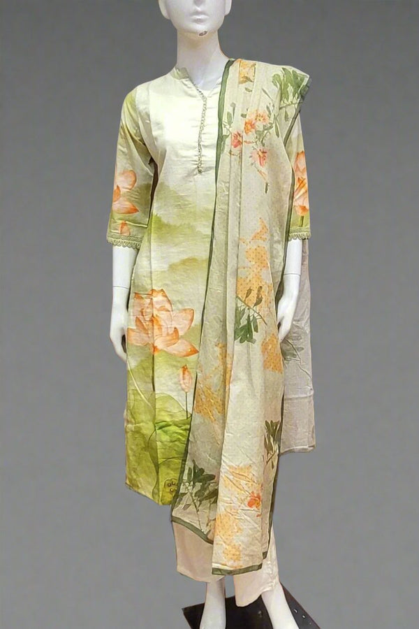Kurta Plant Set with Dupatta in Cotton Silk
