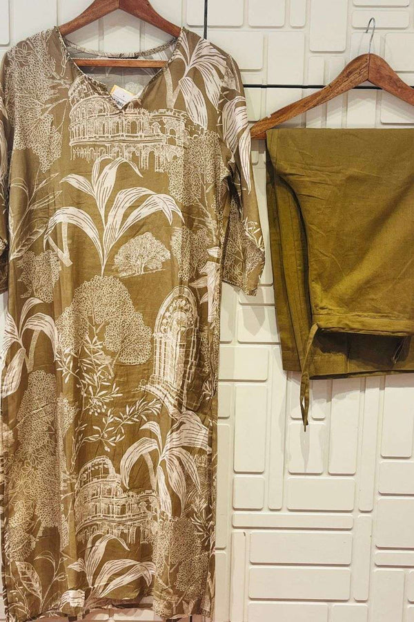 Printed Kurti Pant Set for Summer Wear