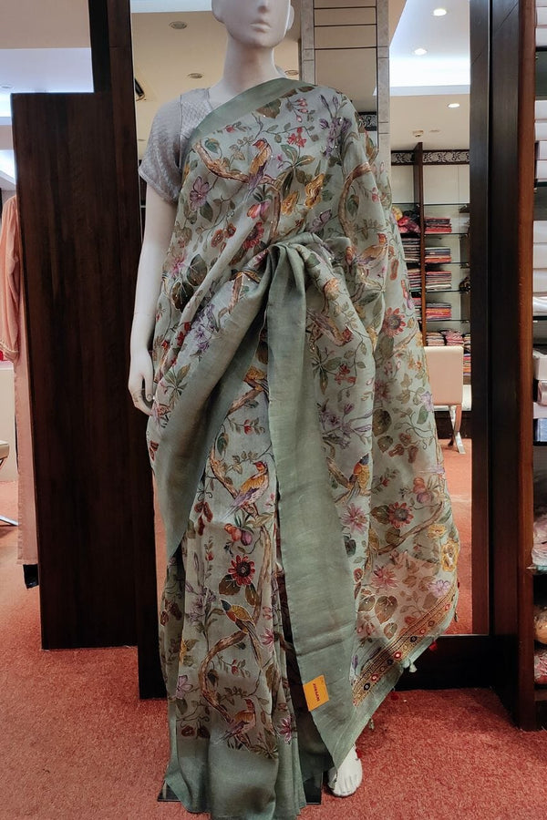 Printed Linen Saree