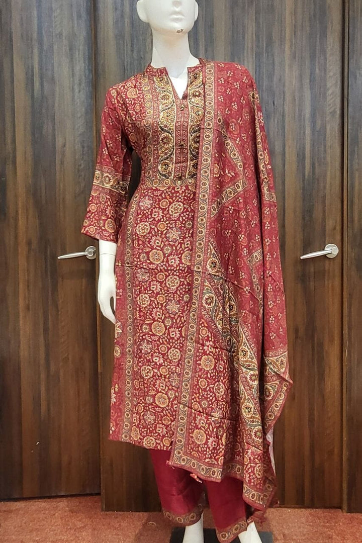 Salwar Kameez for Party Wear- Rust Colour