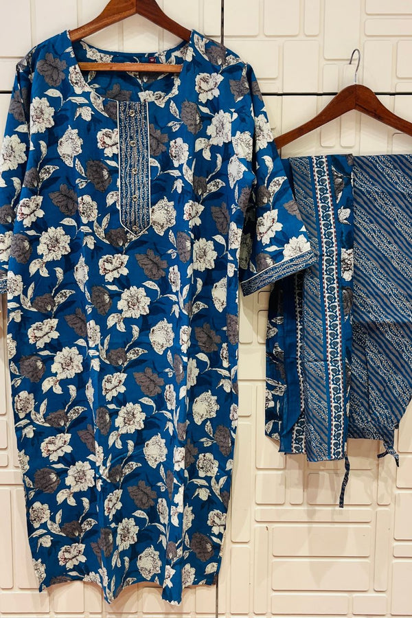 Plus Size Printed Kurta Pant Set- 6XL