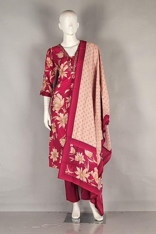 Readymade Salwar Suit Set for Festivals- V Neck