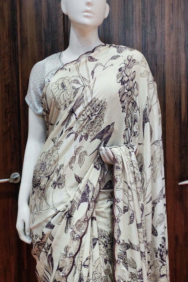 Printed Saree In Crepe Silk
