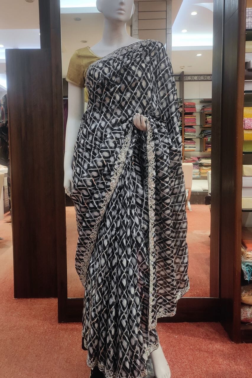 Printed Satin Silk Saree