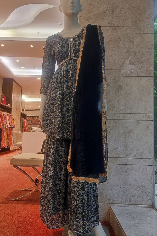 Printed Sharara Suit Set With Dupatta