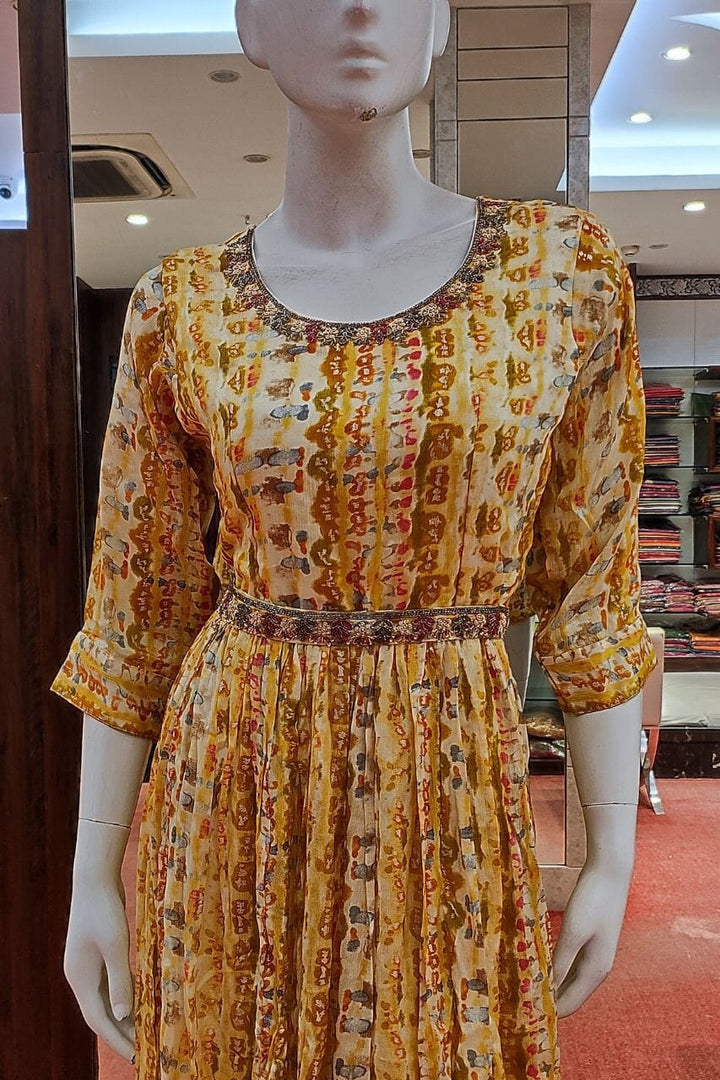 Printed Silk Gown