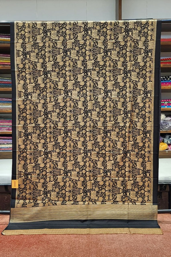 Habotai Silk Saree in Beige Colour