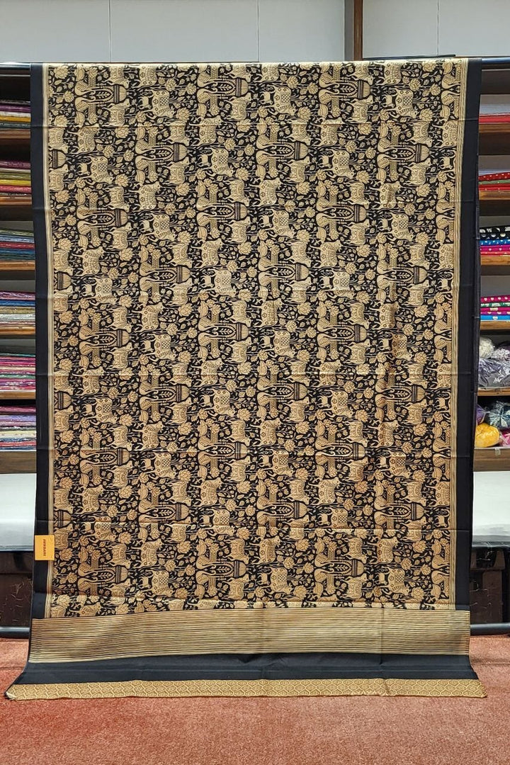 Habotai Silk Saree in Beige Colour