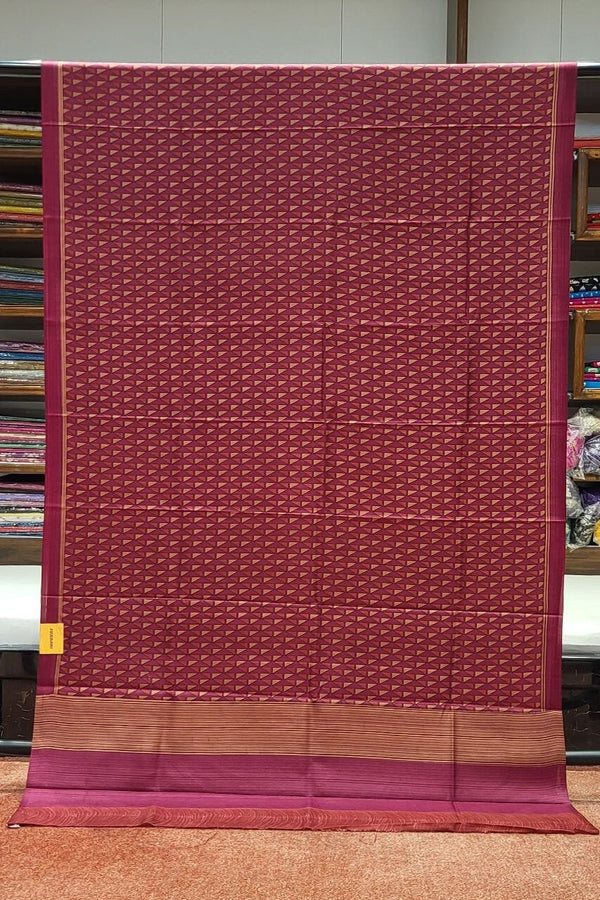 Habotai Silk Saree with Geometrical Prints