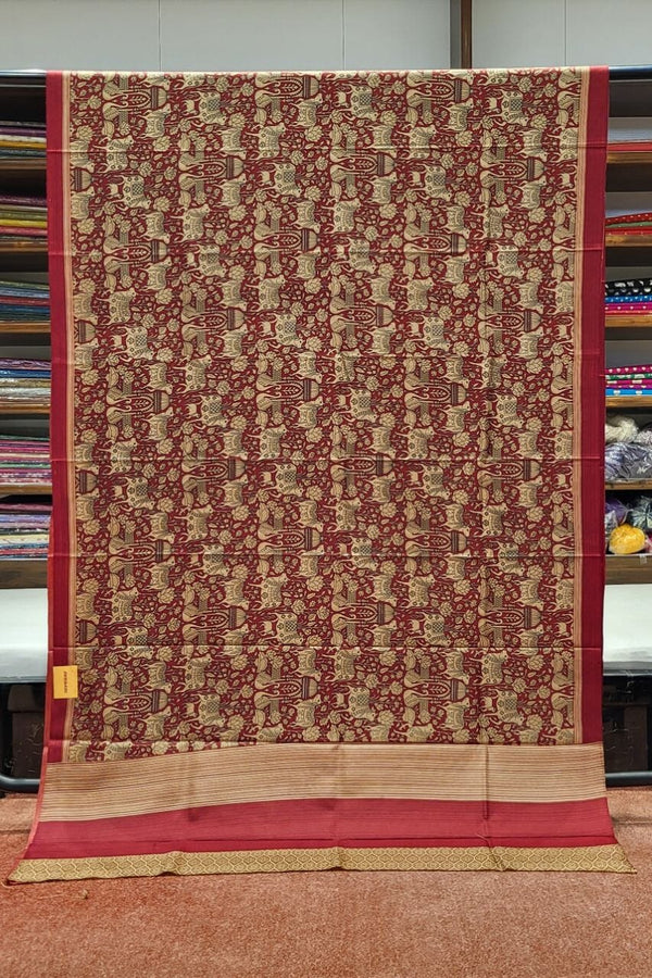 Printed Mulberry Silk Saree- Cow Motifs