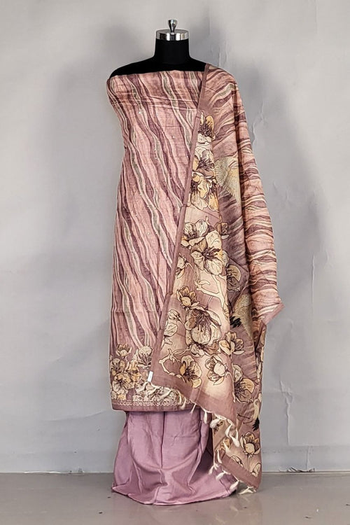 strapless open back dress Banarasi Silk Blend Unstitched Suit Set for Women
