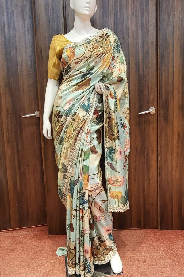 Printed Tissue Georgette Saree