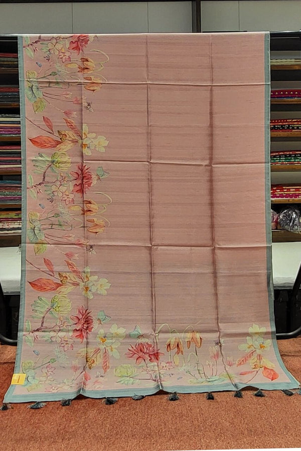 Printed Tussar Silk Saree