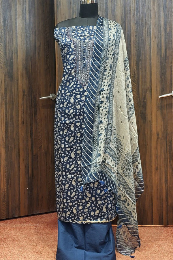 Cotton Salwar Suit Piece with Light Dupatta