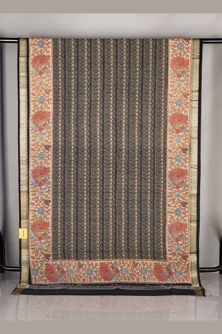 Pure Tussar Saree with Broad Printed Border