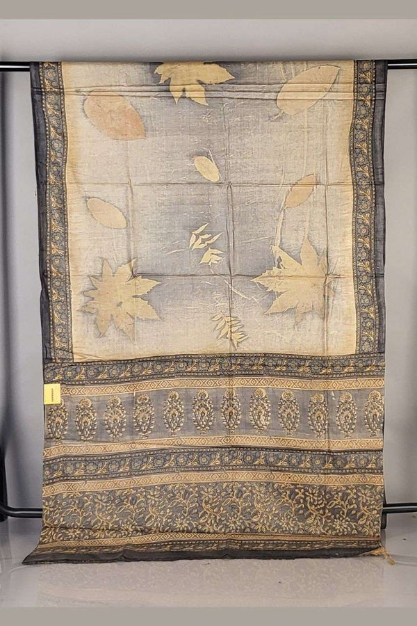 Pure Tussar Saree with Leaf Motif