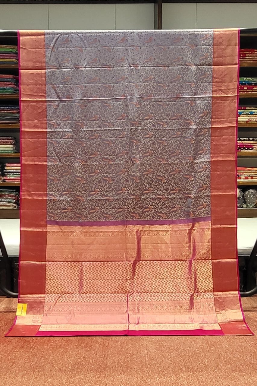 Pure Kanjivaram Silk Saree In Grey