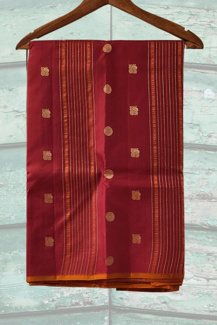 Coin Buti Kanjivaram Silk Saree with Contrast Pallu