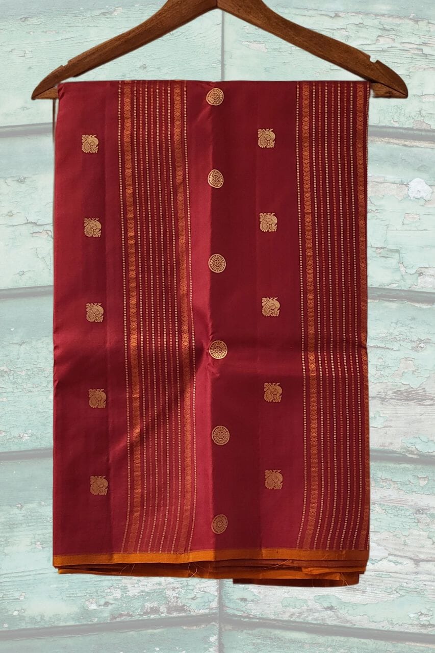 Coin Buti Kanjivaram Silk Saree with Contrast Pallu