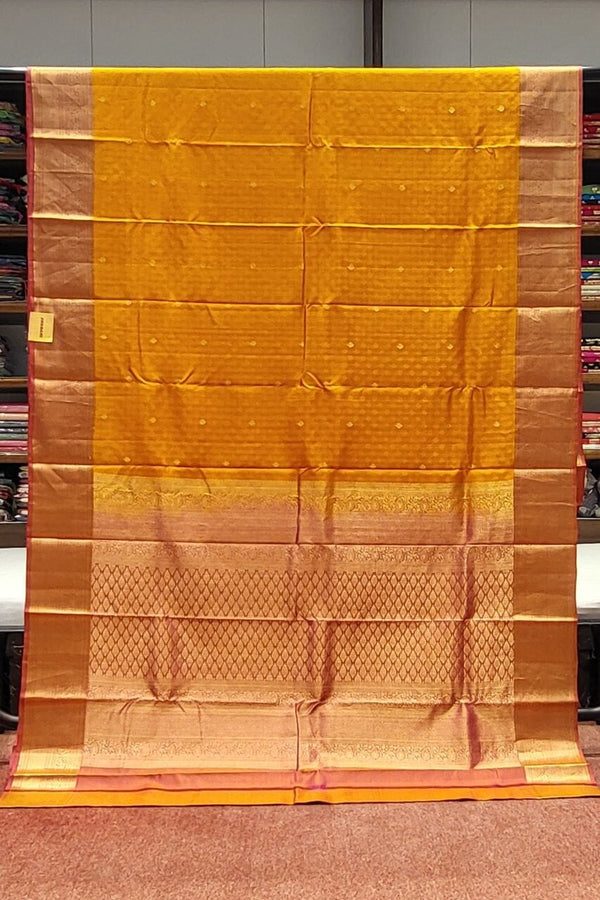 Pure Kanjivaram Silk Saree In Mustard Color