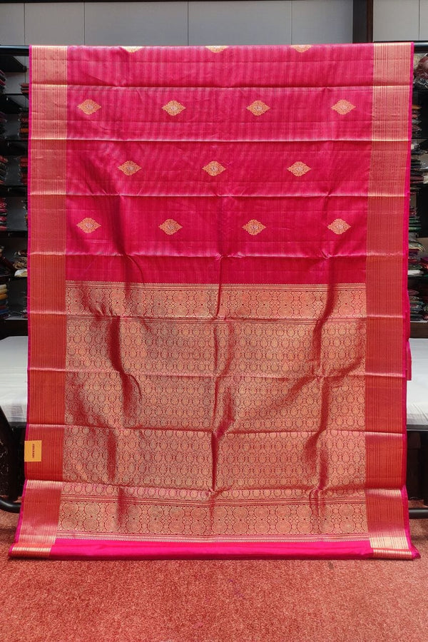 Pure Kanjivaram Silk Saree In Rani Color