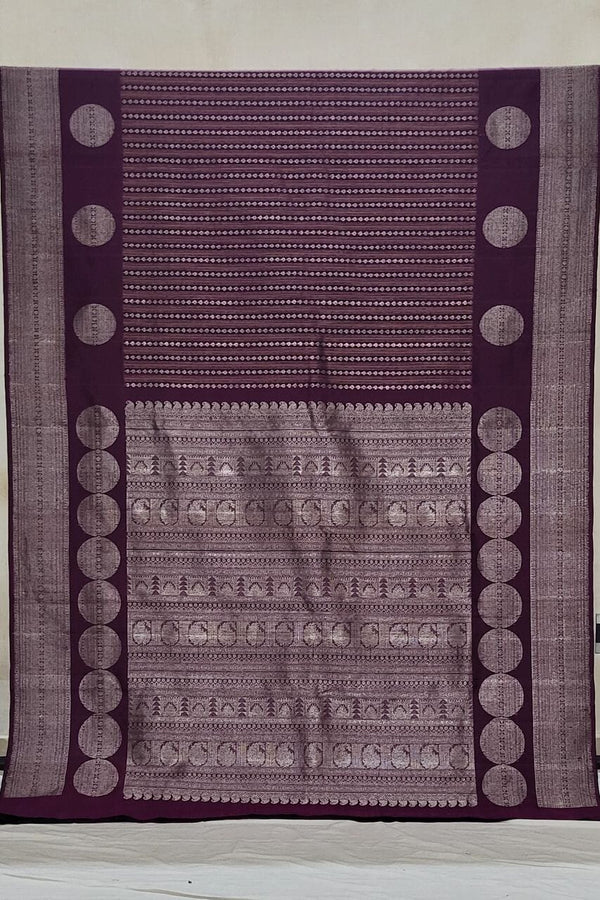 Ceremonial Kanjivaram Silk Saree In Wine Color