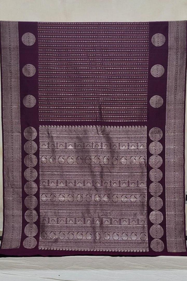 Ceremonial Kanjivaram Silk Saree In Wine Color