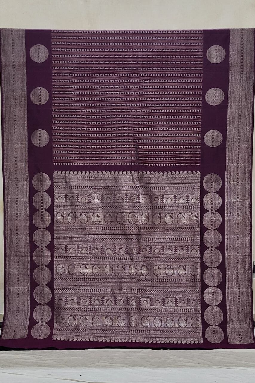 Ceremonial Kanjivaram Silk Saree In Wine Color