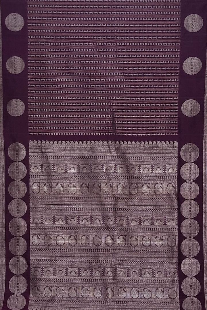 Ceremonial Kanjivaram Silk Saree In Wine Color