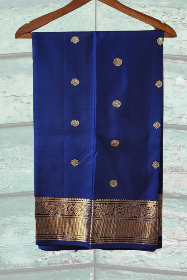 Coin Booti Kanjivaram Silk Saree in Blue Colour