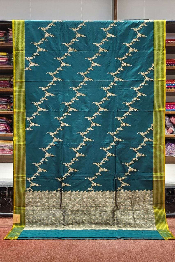 Patli Pallu Katan Silk Saree for Mehendi Ceremony