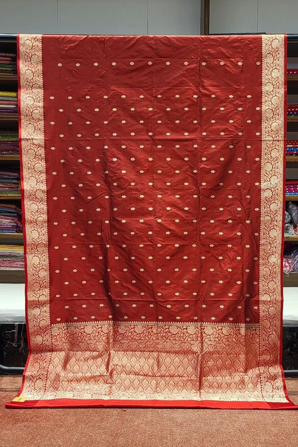 Bridal Katan Silk Saree with Booti Work