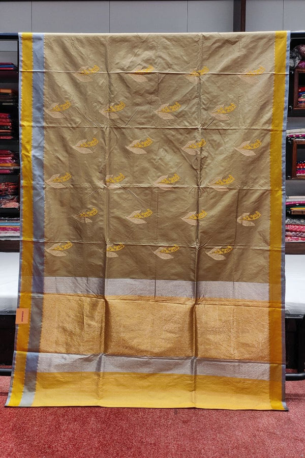 Pure Katan Silk Saree In Beige Color