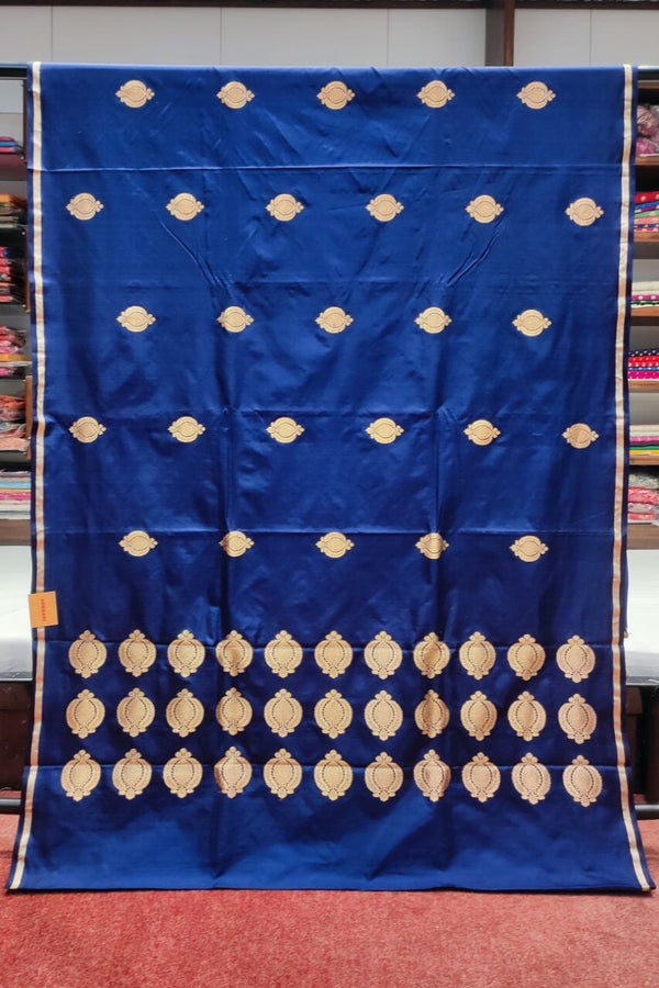 Pure Katan Silk Saree In Blue