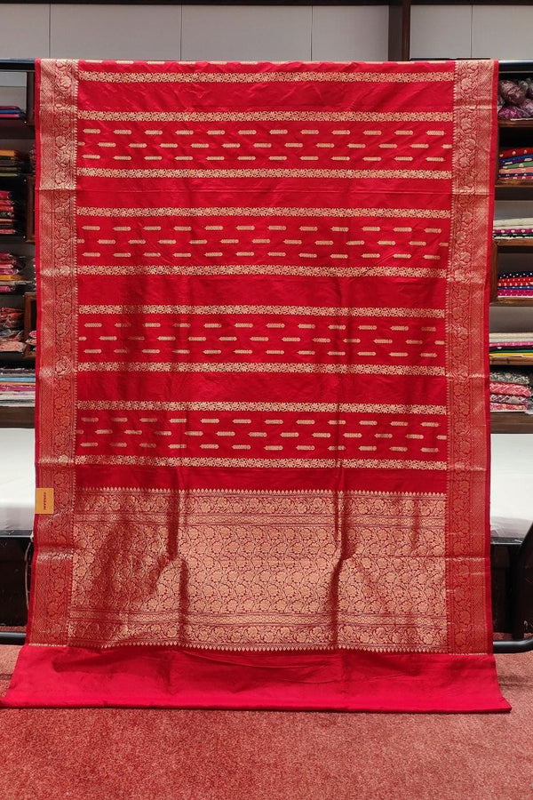 Pure Katan Silk Saree In Red
