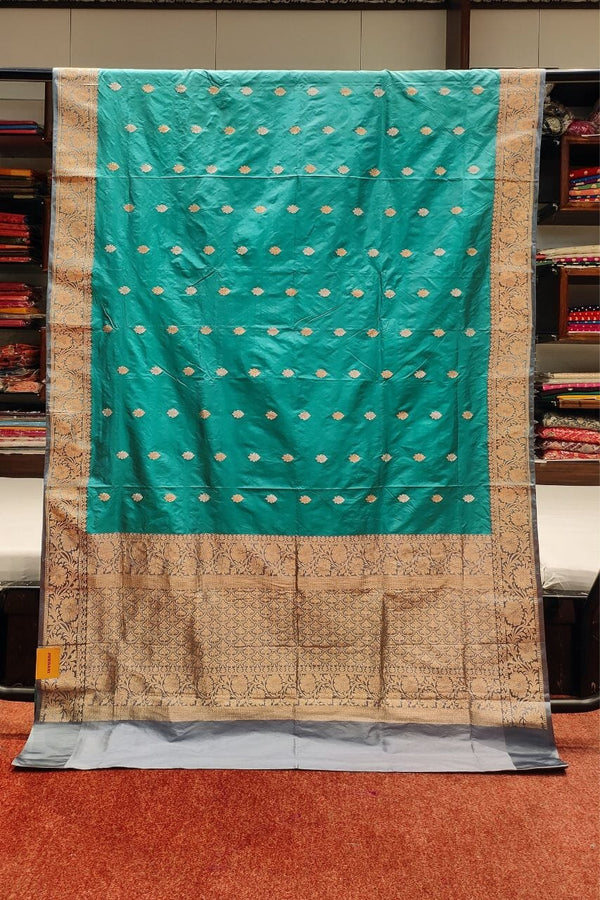 Pure Katan Silk Saree With Zari Booti