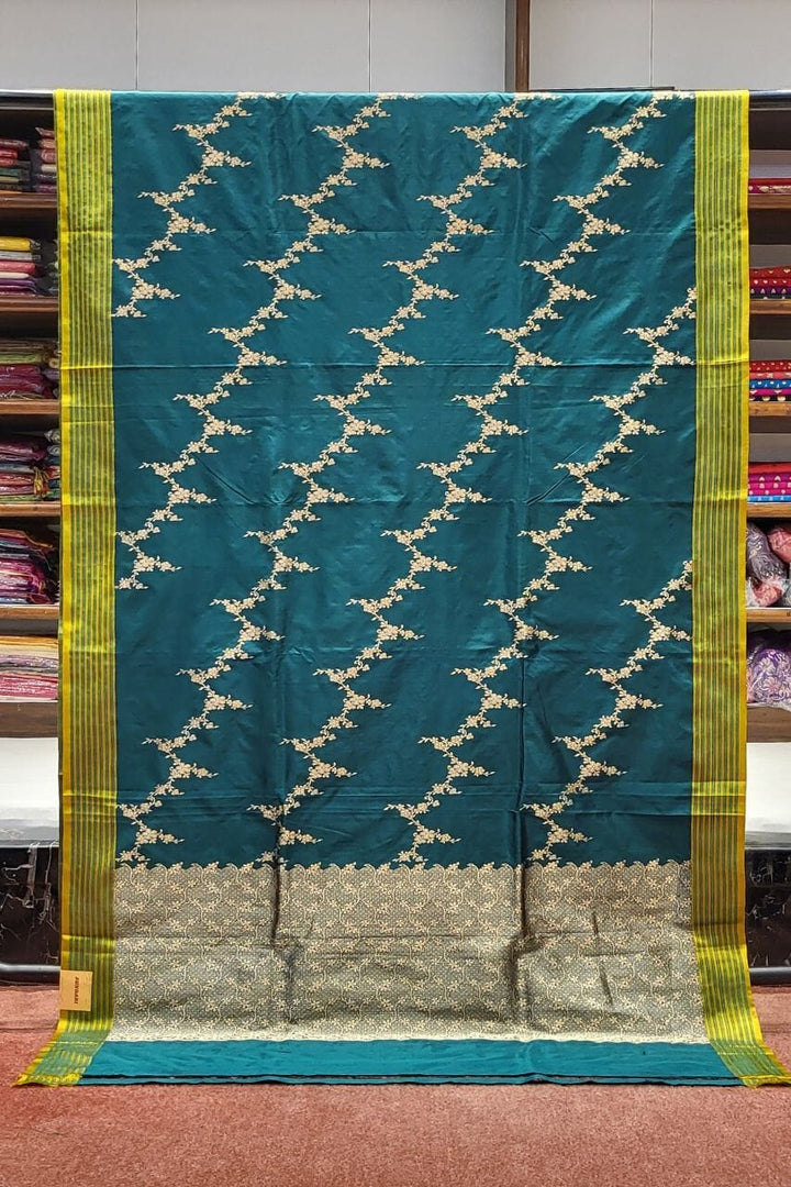 Patli Pallu Katan Silk Saree for Mehendi Ceremony