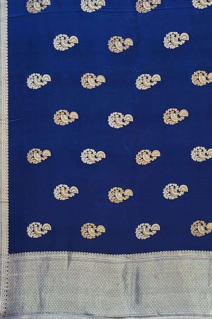 Blue Mashru Silk Saree