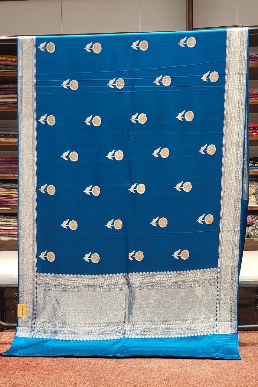 Pure Mashru Silk Saree with Flower Motif
